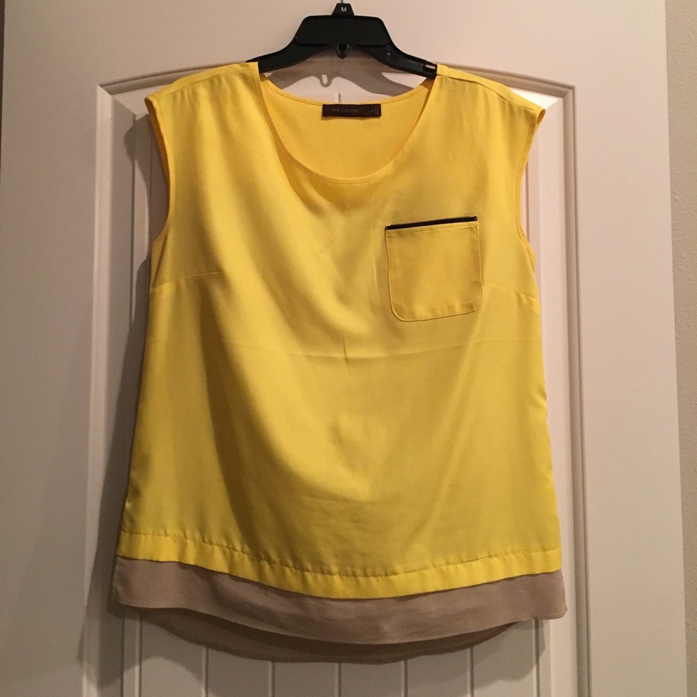 The Limited Yellow Cap Sleeve Blouse